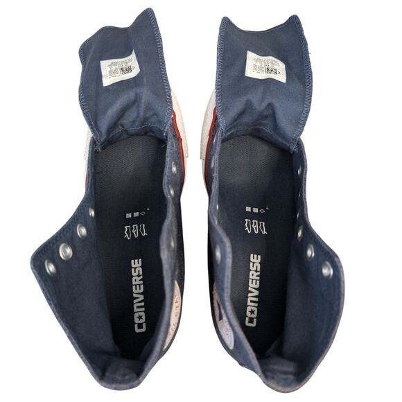 Converse 2014 Platform Plus Hidden Wedge Blue Sparkle High Top Sneaker 7 RARE - Picture 9 of 10